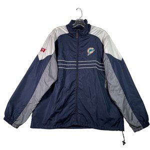 Reebok NFL Team Apparel Miami Dolphins SI Zip‎ Up Windbreaker Size L Blue Logo